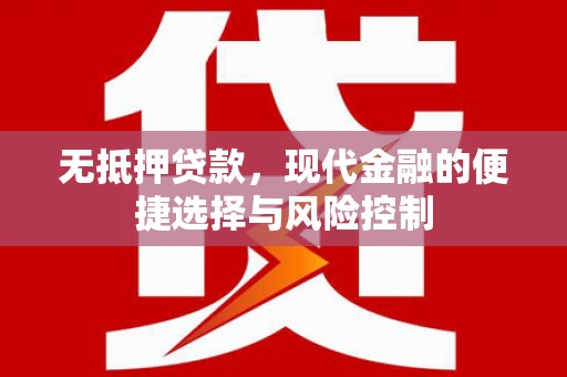 阿巴嘎旗无抵押贷款，现代金融的便捷选择与风险控制