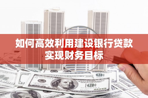 阿巴嘎旗如何高效利用建设银行贷款实现财务目标