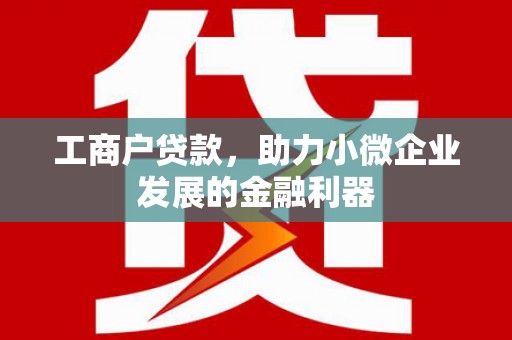 阿巴嘎旗工商户贷款，助力小微企业发展的金融利器
