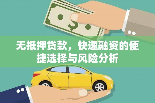 阿巴嘎旗无抵押贷款，快速融资的便捷选择与风险分析