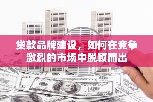 阿巴嘎旗贷款品牌建设，如何在竞争激烈的市场中脱颖而出
