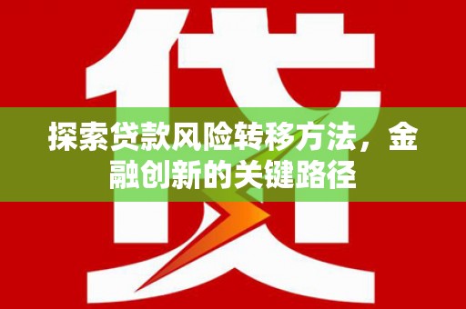 阿巴嘎旗探索贷款风险转移方法，金融创新的关键路径