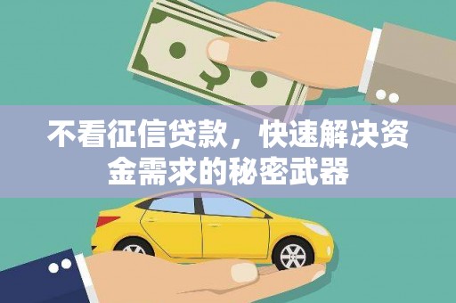 阿巴嘎旗不看征信贷款，快速解决资金需求的秘密武器