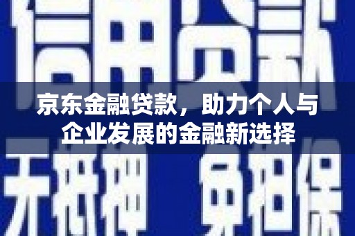 阿巴嘎旗京东金融贷款，助力个人与企业发展的金融新选择