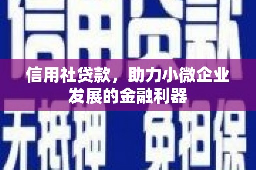 阿巴嘎旗信用社贷款，助力小微企业发展的金融利器