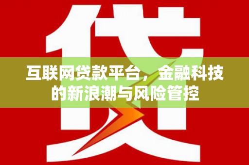 阿巴嘎旗互联网贷款平台，金融科技的新浪潮与风险管控